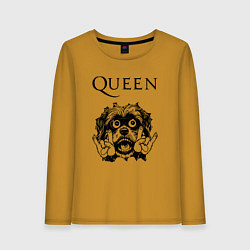 Лонгслив хлопковый женский Queen - rock dog, цвет: горчичный