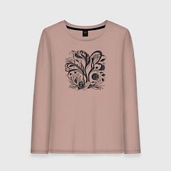 Лонгслив хлопковый женский Природный модерн, цвет: пыльно-розовый