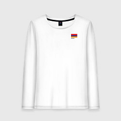 Лонгслив хлопковый женский Армения флаг и карта, цвет: белый