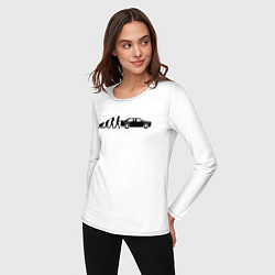 Лонгслив хлопковый женский БМВ эволюция, цвет: белый — фото 2