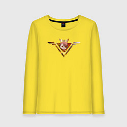 Лонгслив хлопковый женский Helldivers череп, сложность, цвет: желтый