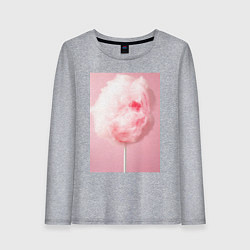 Лонгслив хлопковый женский Череп сахарная вата, цвет: меланж