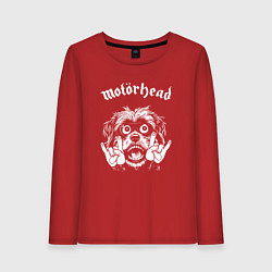 Лонгслив хлопковый женский Motorhead rock dog, цвет: красный