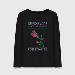 Лонгслив хлопковый женский Depeche Mode - Rose Bowl 88, цвет: черный