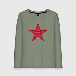 Лонгслив хлопковый женский USSR red star, цвет: авокадо