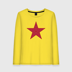 Лонгслив хлопковый женский USSR red star, цвет: желтый