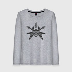 Лонгслив хлопковый женский Punk rock style, цвет: меланж