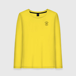 Лонгслив хлопковый женский Мы русские с нами Бог Ника черная патриоты, цвет: желтый