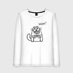 Женский лонгслив Котик вау