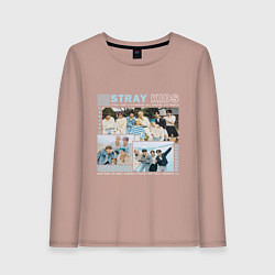 Лонгслив хлопковый женский Stray kids ot8, цвет: пыльно-розовый