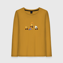 Лонгслив хлопковый женский Кукурузный трюк, цвет: горчичный