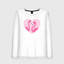 Женский лонгслив Летние фламинго