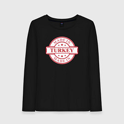 Лонгслив хлопковый женский Сделано в Турции, цвет: черный