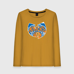 Лонгслив хлопковый женский Wu-tang knicks, цвет: горчичный