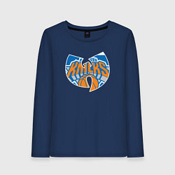 Лонгслив хлопковый женский Wu-tang knicks, цвет: тёмно-синий
