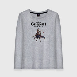 Лонгслив хлопковый женский Косплей Genshin impact boy, цвет: меланж