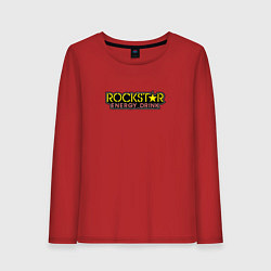 Лонгслив хлопковый женский Rockstar energy logo, цвет: красный