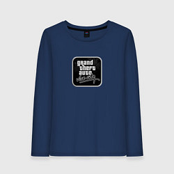 Лонгслив хлопковый женский GTA logo black, цвет: тёмно-синий