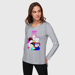 Лонгслив хлопковый женский Big bang в аниме стиле, цвет: меланж — фото 2