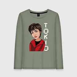 Лонгслив хлопковый женский Tokio - money heist, цвет: авокадо