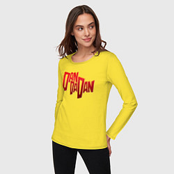 Лонгслив хлопковый женский Dandadan Logo, цвет: желтый — фото 2