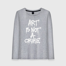 Лонгслив хлопковый женский Art is not a crime, цвет: меланж