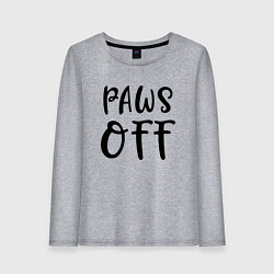 Лонгслив хлопковый женский Лапы прочь - предупреждение, цвет: меланж