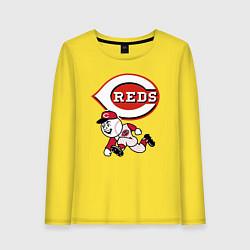 Лонгслив хлопковый женский Cincinnati reds baseball team - talisman, цвет: желтый