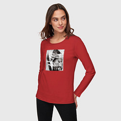 Лонгслив хлопковый женский Silent Guardian, цвет: красный — фото 2