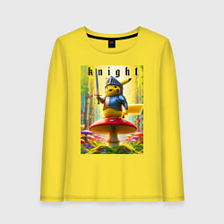 Женский лонгслив Пикачу - рыцарь на мухоморе