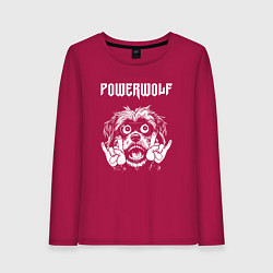 Лонгслив хлопковый женский Powerwolf rock dog, цвет: маджента