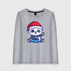 Женский лонгслив Новогодняя панда