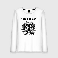 Лонгслив хлопковый женский Fall Out Boy - rock dog, цвет: белый