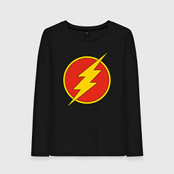 Лонгслив хлопковый женский Flash logo, цвет: черный
