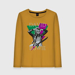 Лонгслив хлопковый женский David Bowie hand goggles, цвет: горчичный