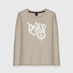 Лонгслив хлопковый женский Peace graffiti, цвет: миндальный