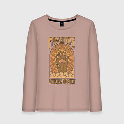 Лонгслив хлопковый женский Pawsitive vibes, цвет: пыльно-розовый