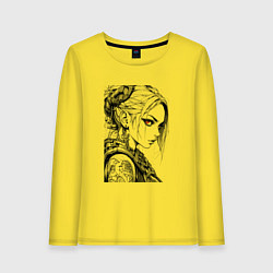 Женский лонгслив Девушка с алыми глазами
