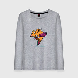 Лонгслив хлопковый женский Лиса крутит бильман, цвет: меланж