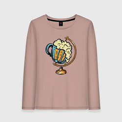 Женский лонгслив Пивной глобус