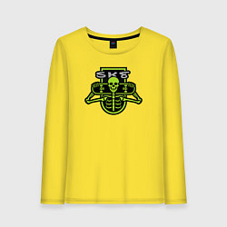 Женский лонгслив Скелет скейтер