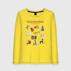 Лонгслив хлопковый женский Vacation pack, цвет: желтый