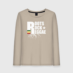 Лонгслив хлопковый женский Roots reggae, цвет: миндальный
