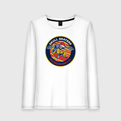 Лонгслив хлопковый женский Skull skaters, цвет: белый