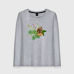 Женский лонгслив Новогодний декор