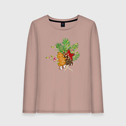 Женский лонгслив Новогодний букет