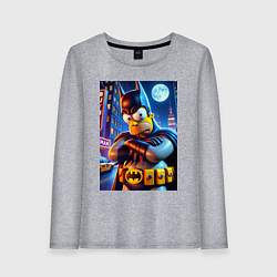 Лонгслив хлопковый женский Batsimpson - ai art collaboration, цвет: меланж