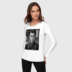 Лонгслив хлопковый женский Dylan Wang актер, цвет: белый — фото 2
