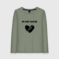 Лонгслив хлопковый женский Not saint valentine, цвет: авокадо