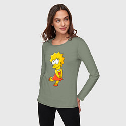 Лонгслив хлопковый женский Lisa Simpson, цвет: авокадо — фото 2